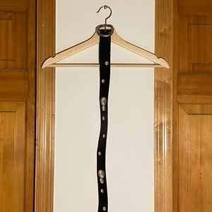 Black leather with big western buckle